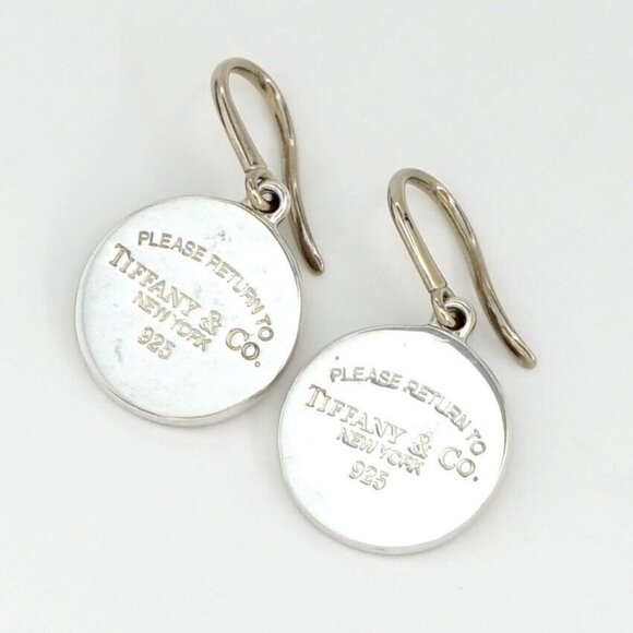 Tiffany & Co. Return to Round Hook Drop Earrings Silver 925 Auth w/Bag #37626 - Picture 4 of 6
